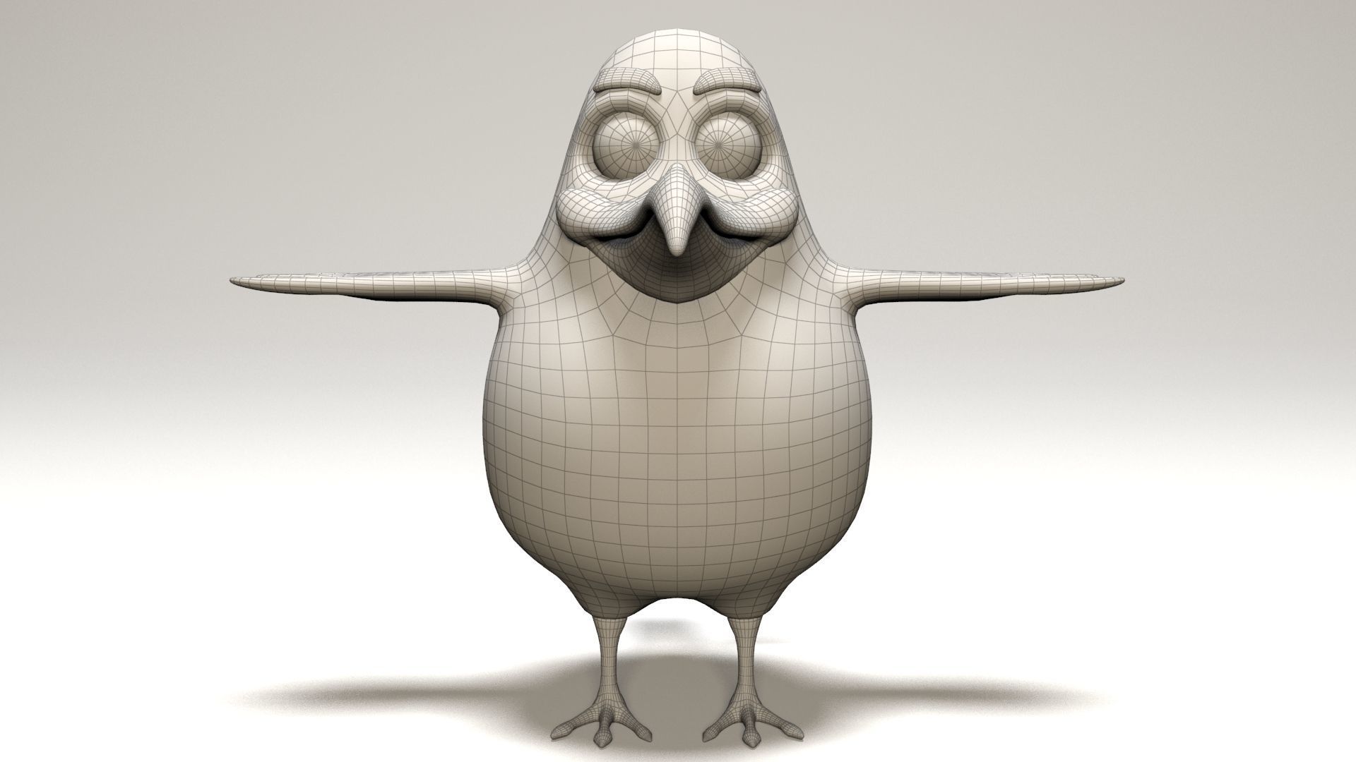 cartoon bird Low-poly 3D model_11