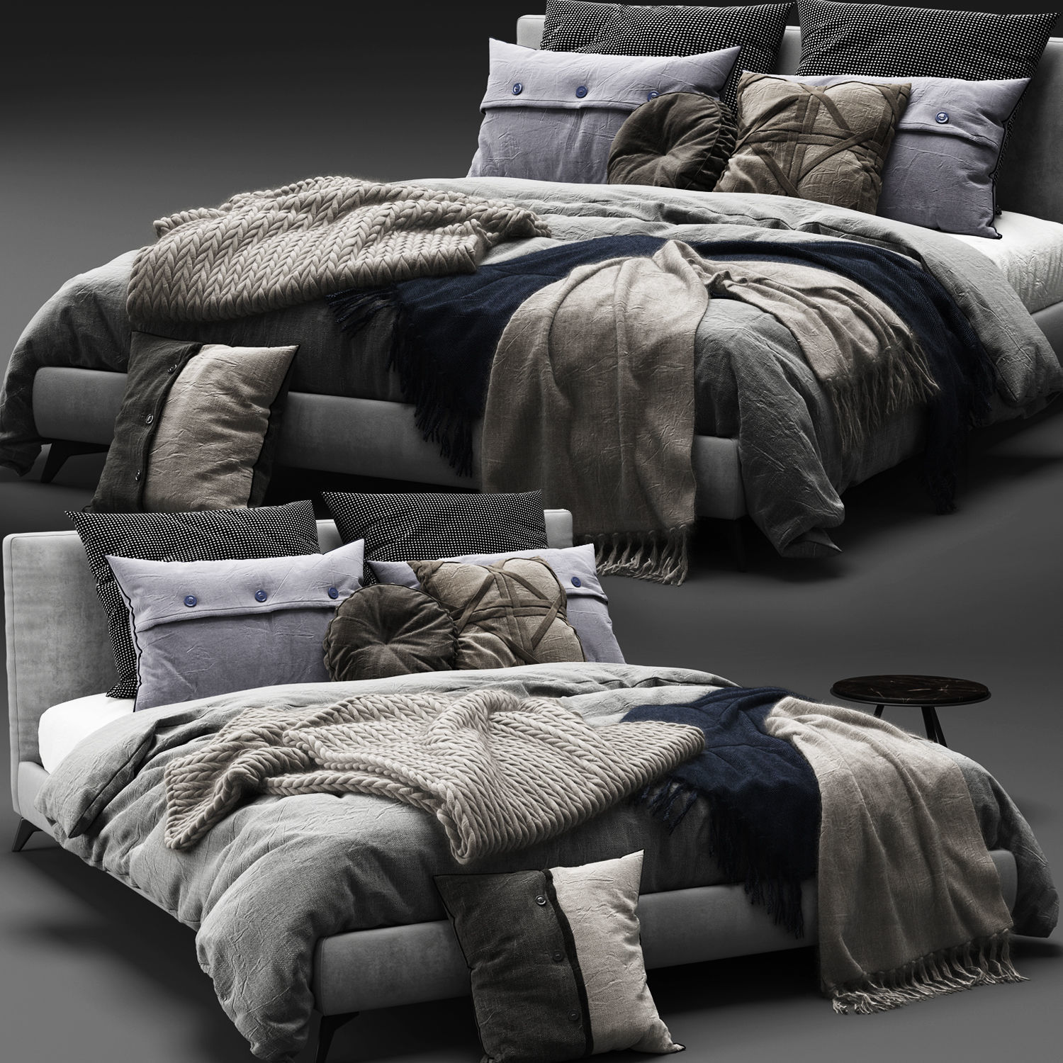 Bed Collection 04 - 10 Items 3D model_7