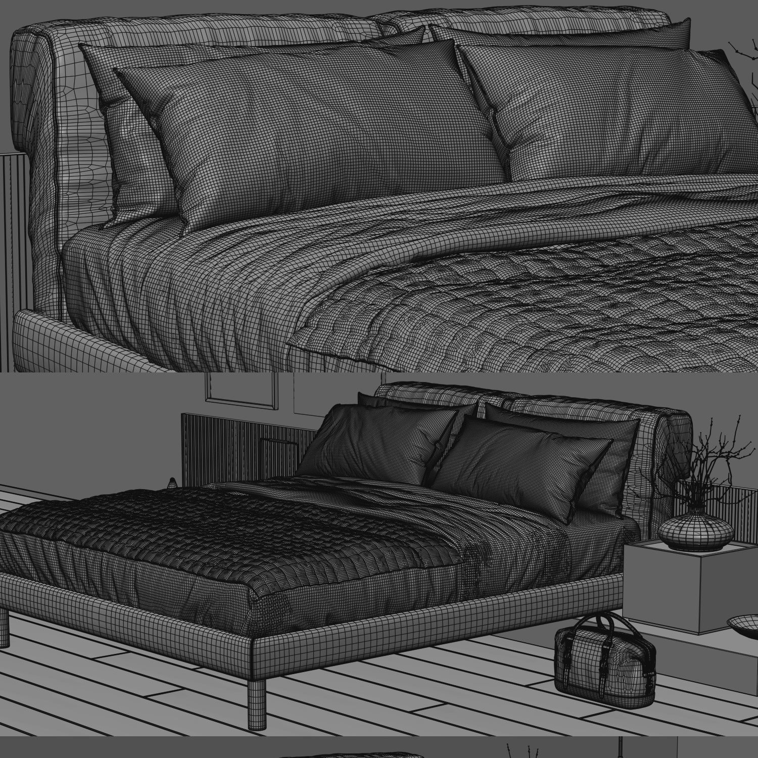 Bed Collection 04 - 10 Items 3D model_6