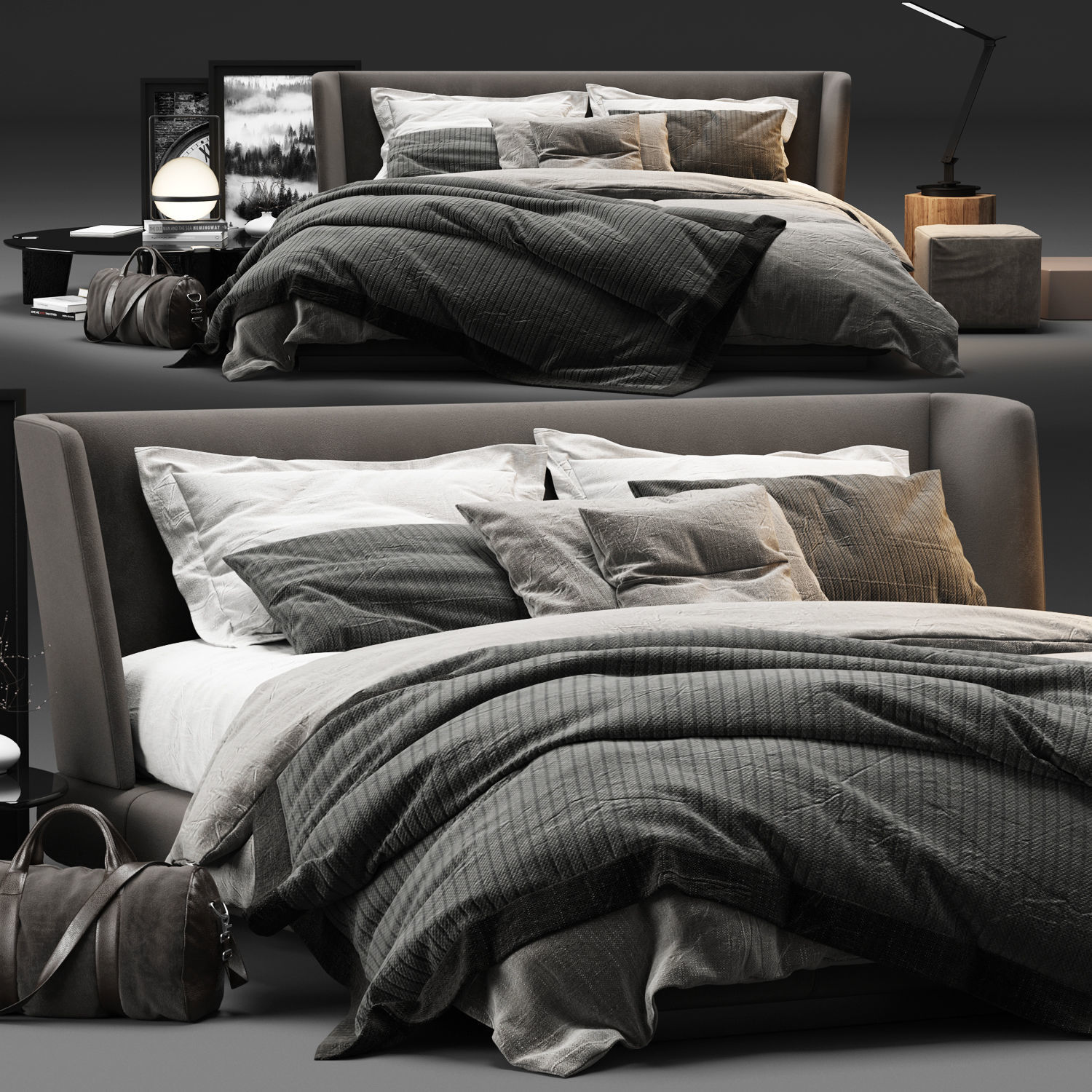 Bed Collection 04 - 10 Items 3D model_1