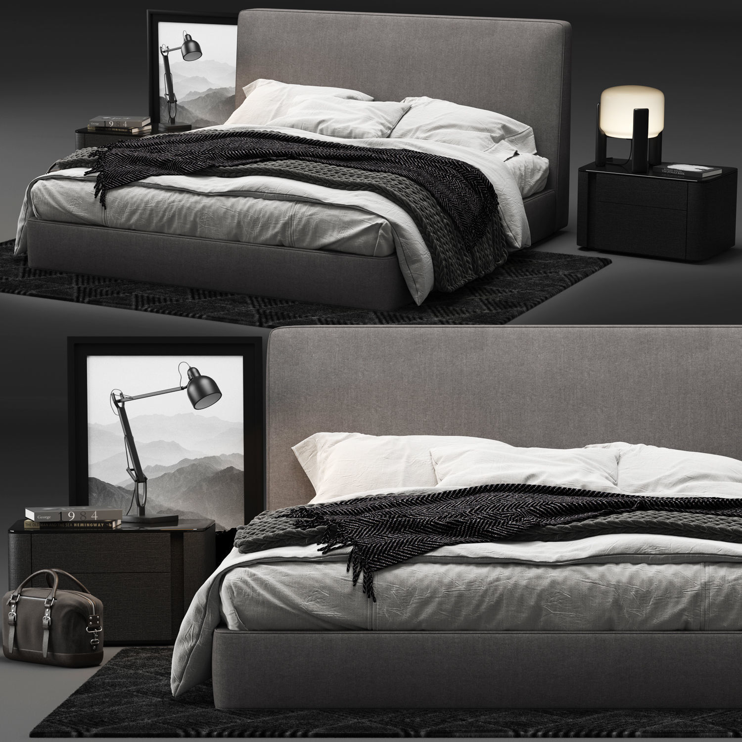 Bed Collection 04 - 10 Items 3D model_11