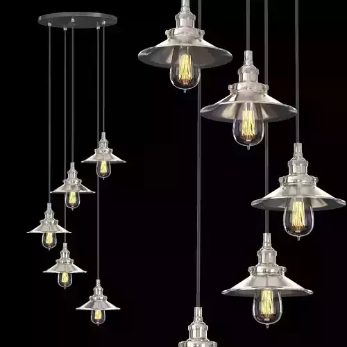 FACTORY FILAMENT REFLECTOR RECTANGULAR PENDANT