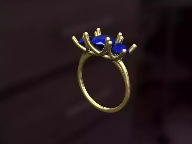 Ring j gold with sapphires