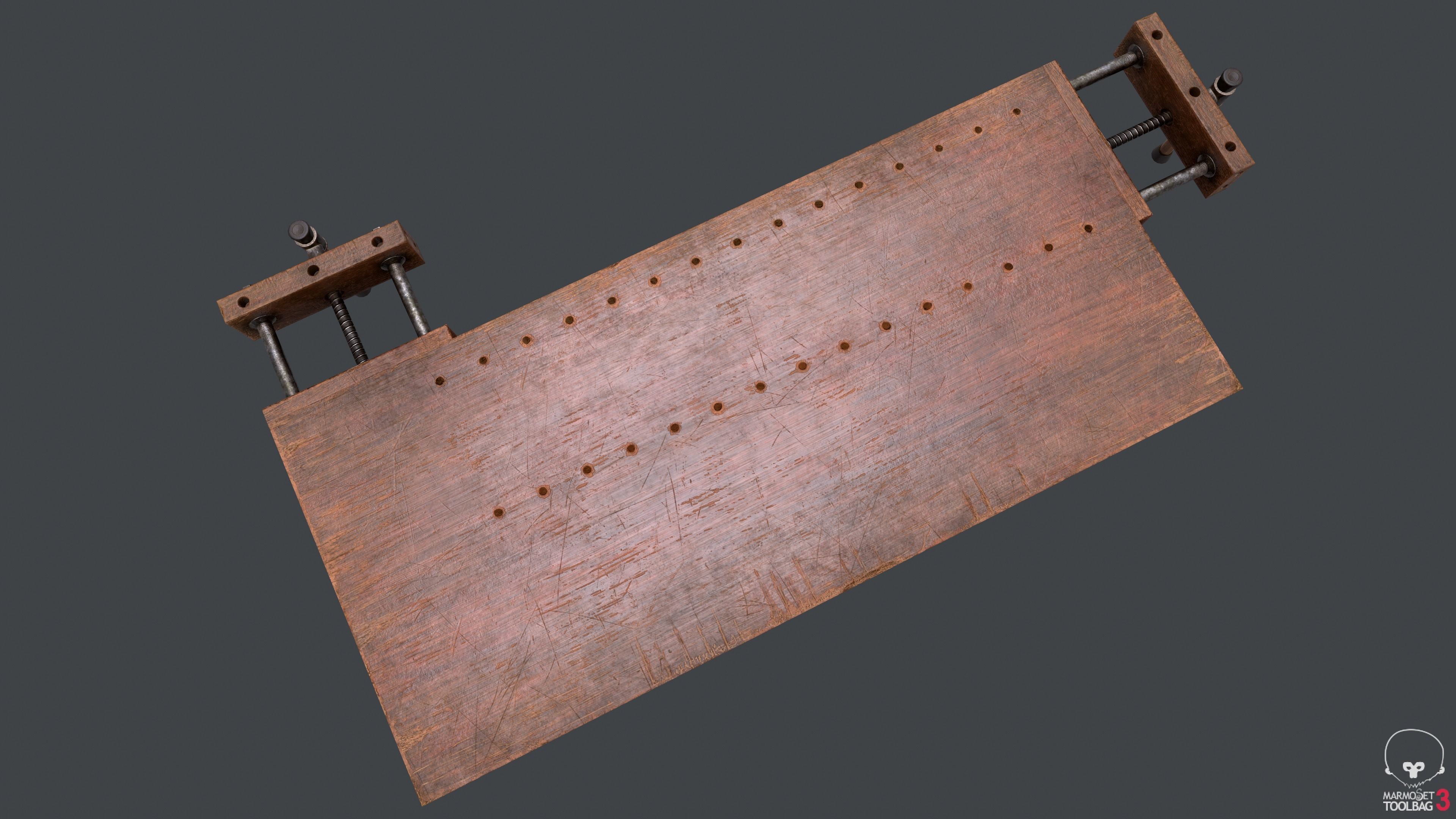 Carpenter Bench Low-poly 3D model_6