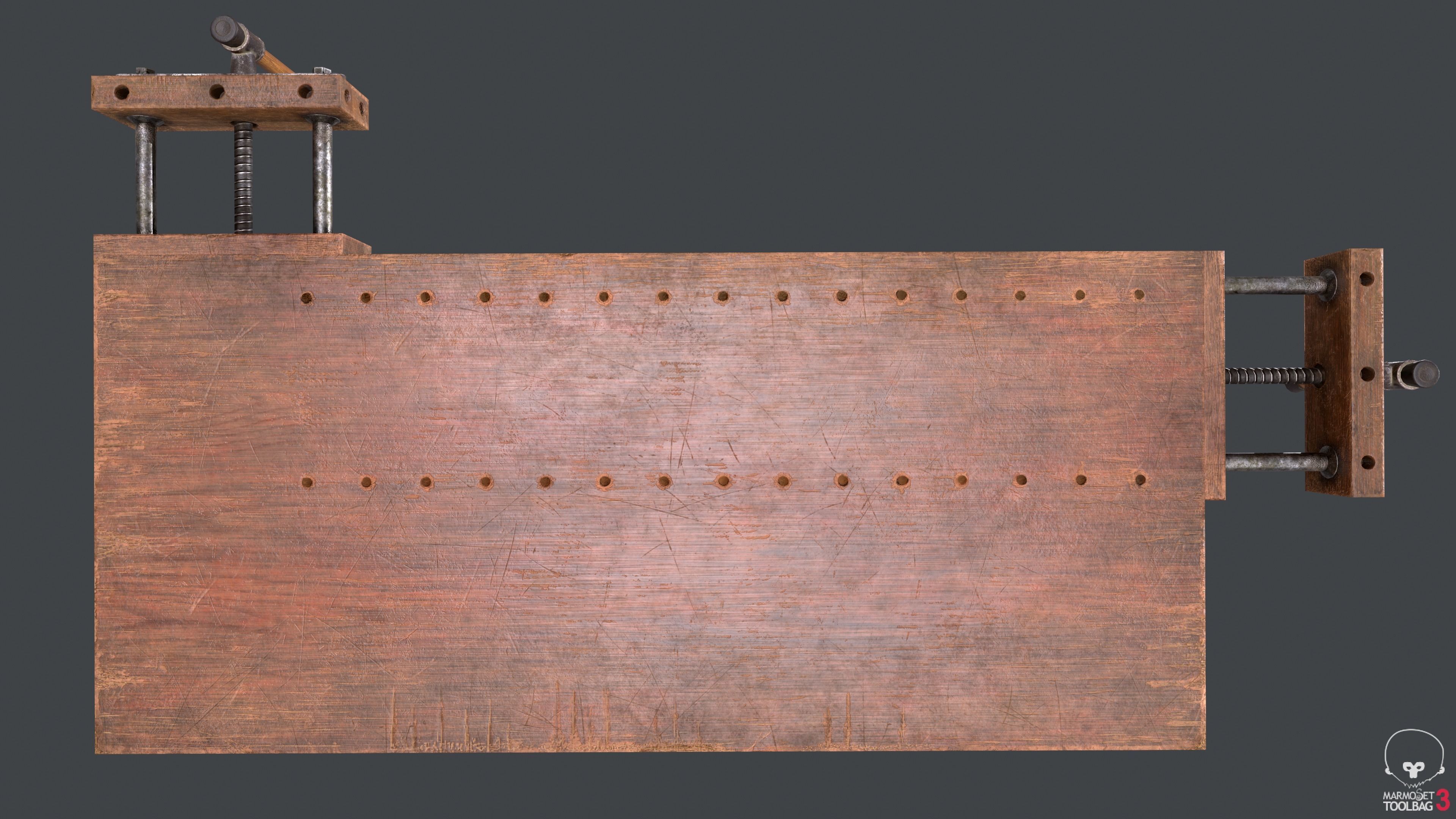 Carpenter Bench Low-poly 3D model_7