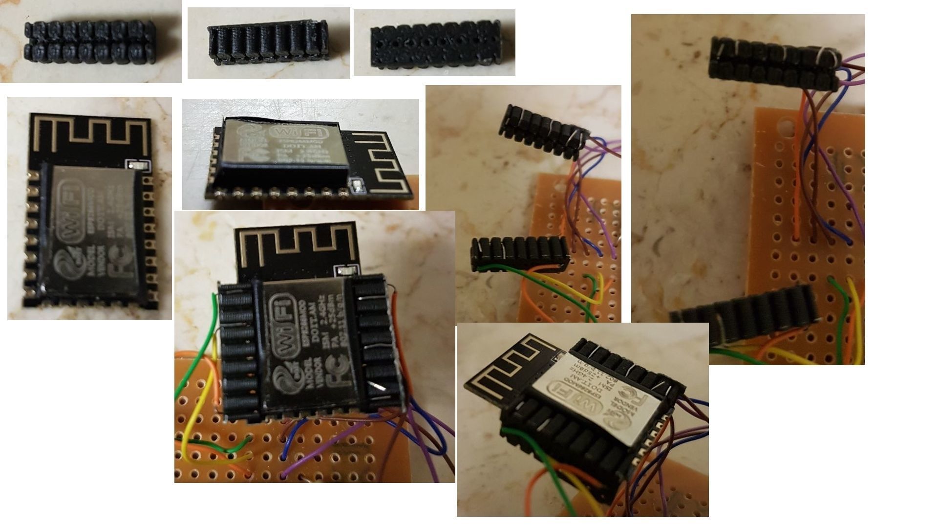 Esp8266-12e plastic block with dot in middle 3D print model_2