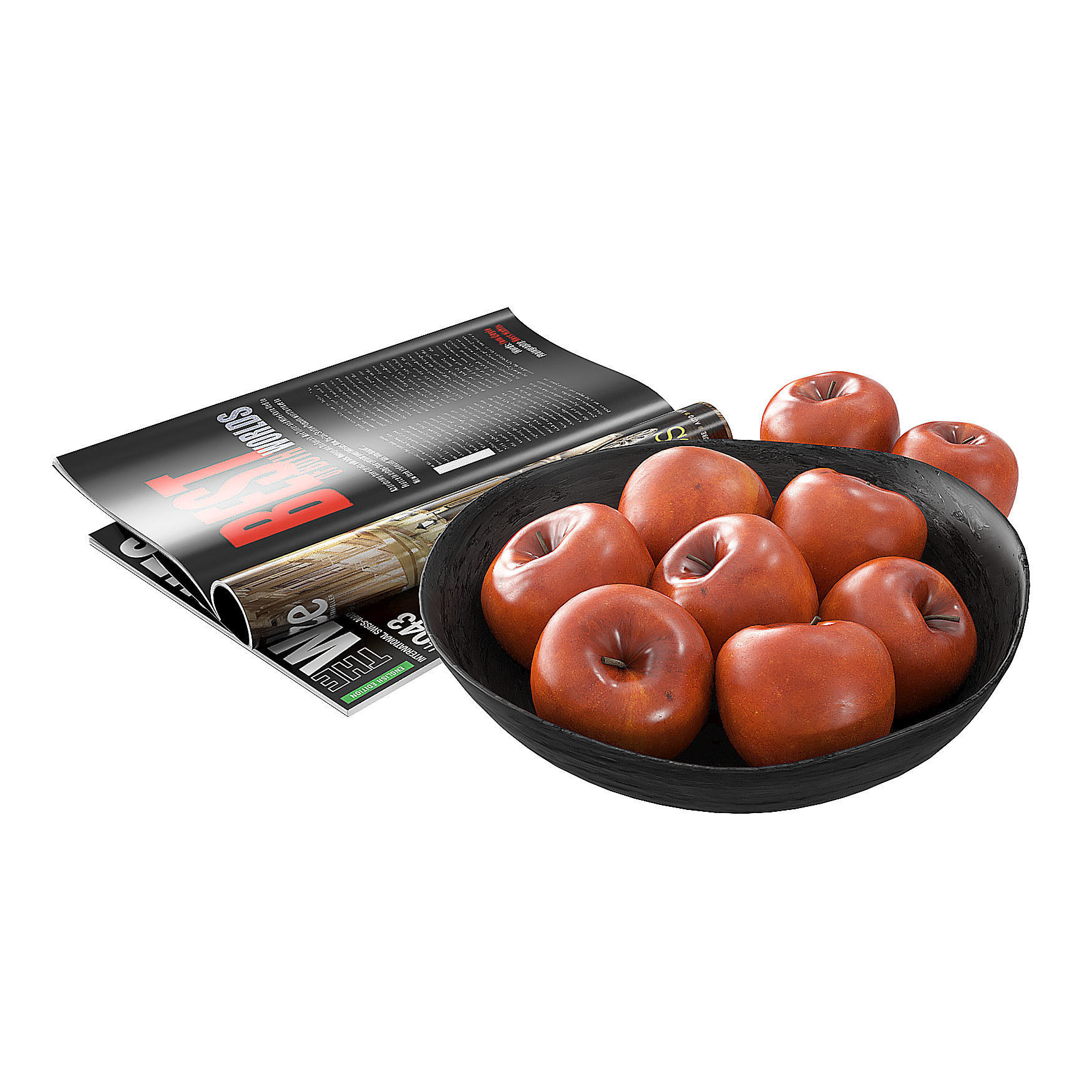 Fruit Bowls Red Apples  3D model_1