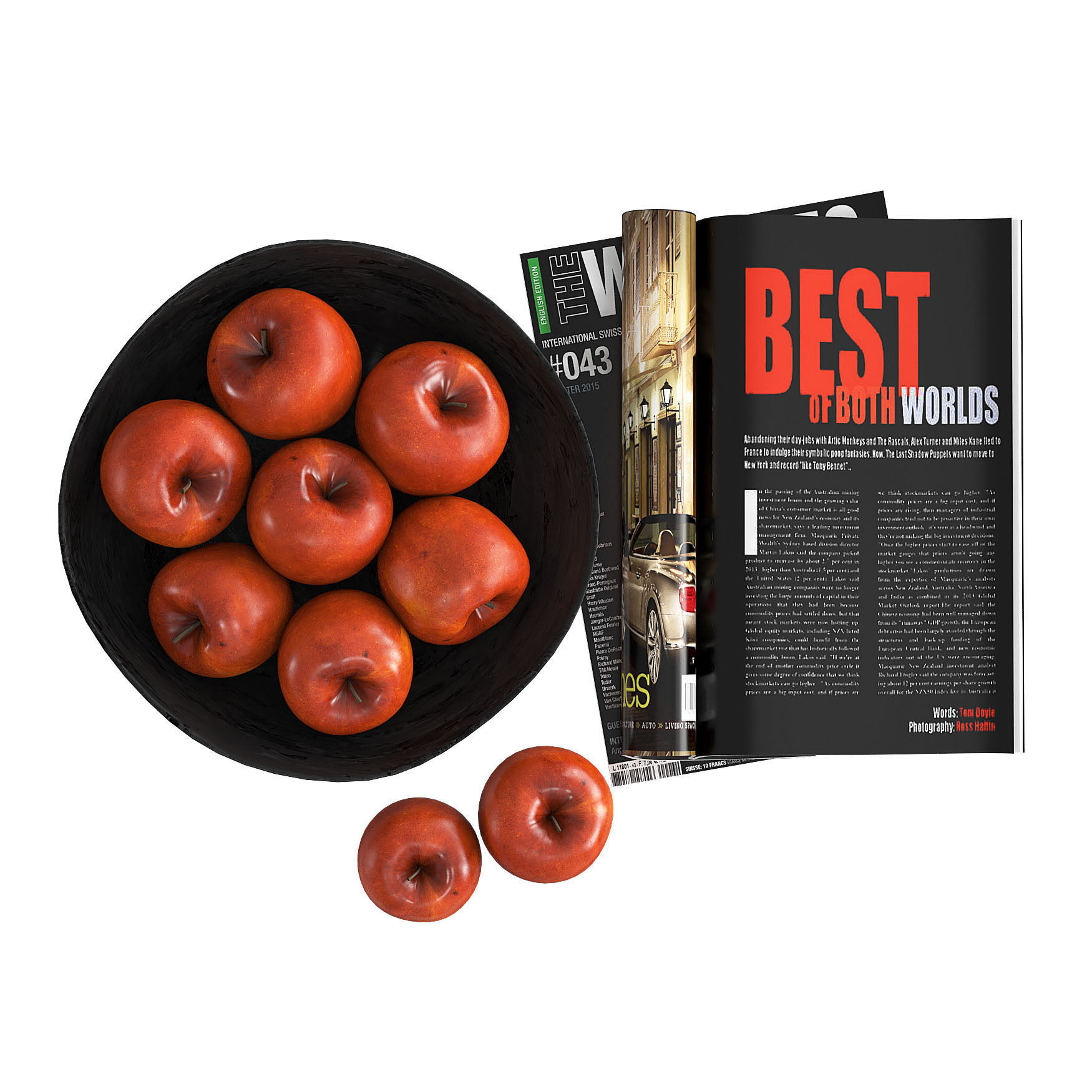 Fruit Bowls Red Apples  3D model_2