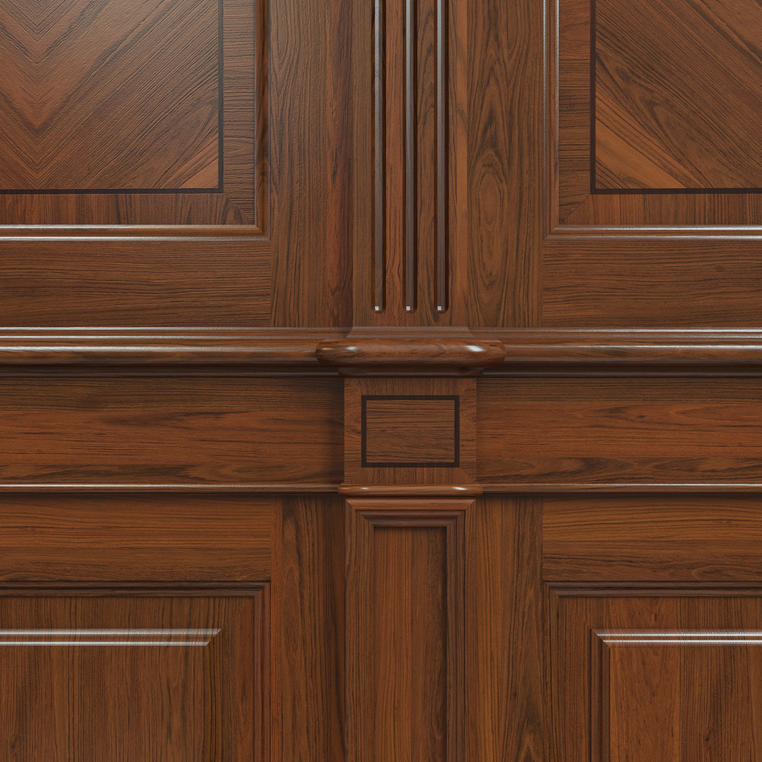 Wood panels with veneer 02 Low-poly 3D model_4