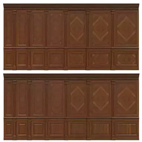 Wood panels with veneer 02 Low-poly 3D model