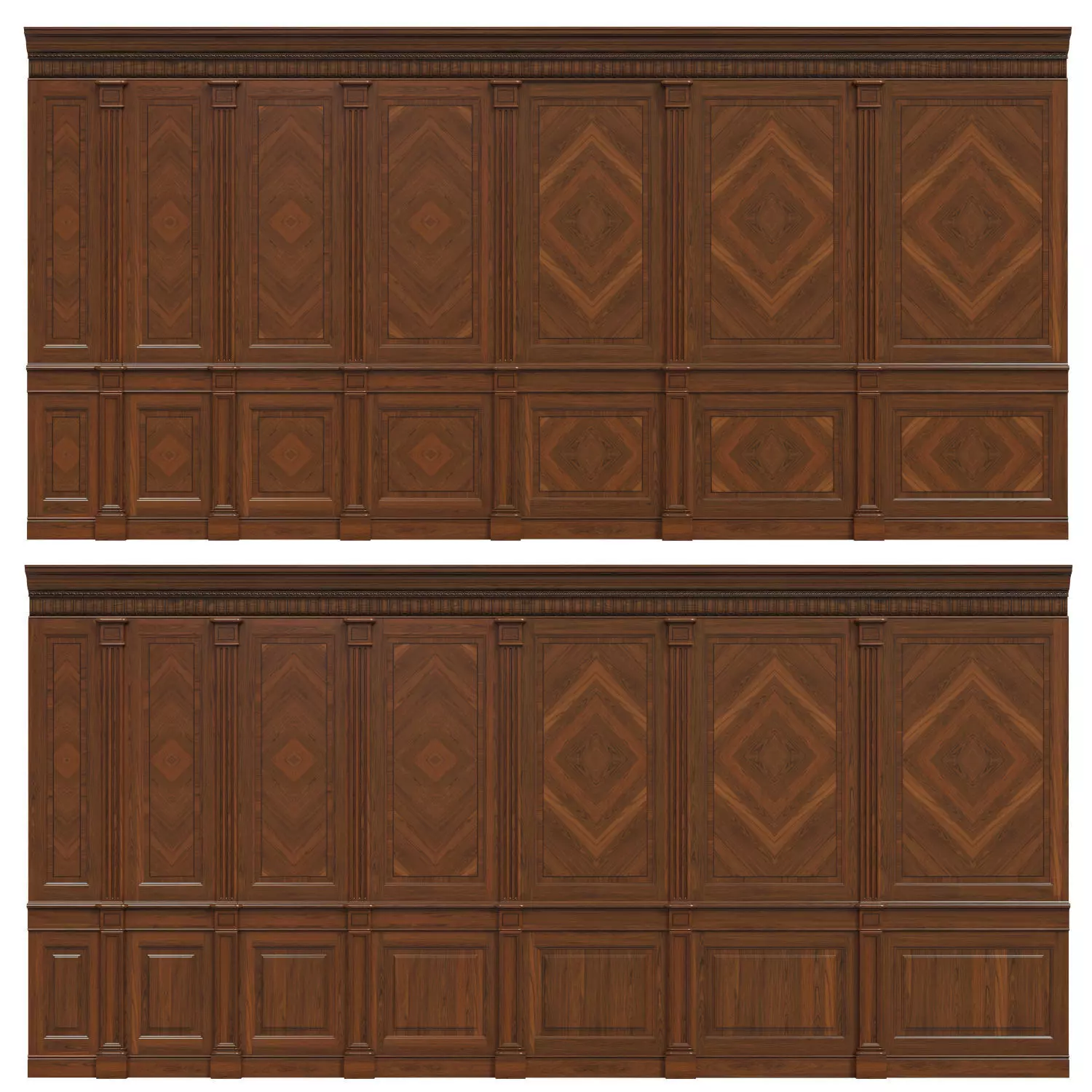 Wood panels with veneer 02 Low-poly 3D model_0