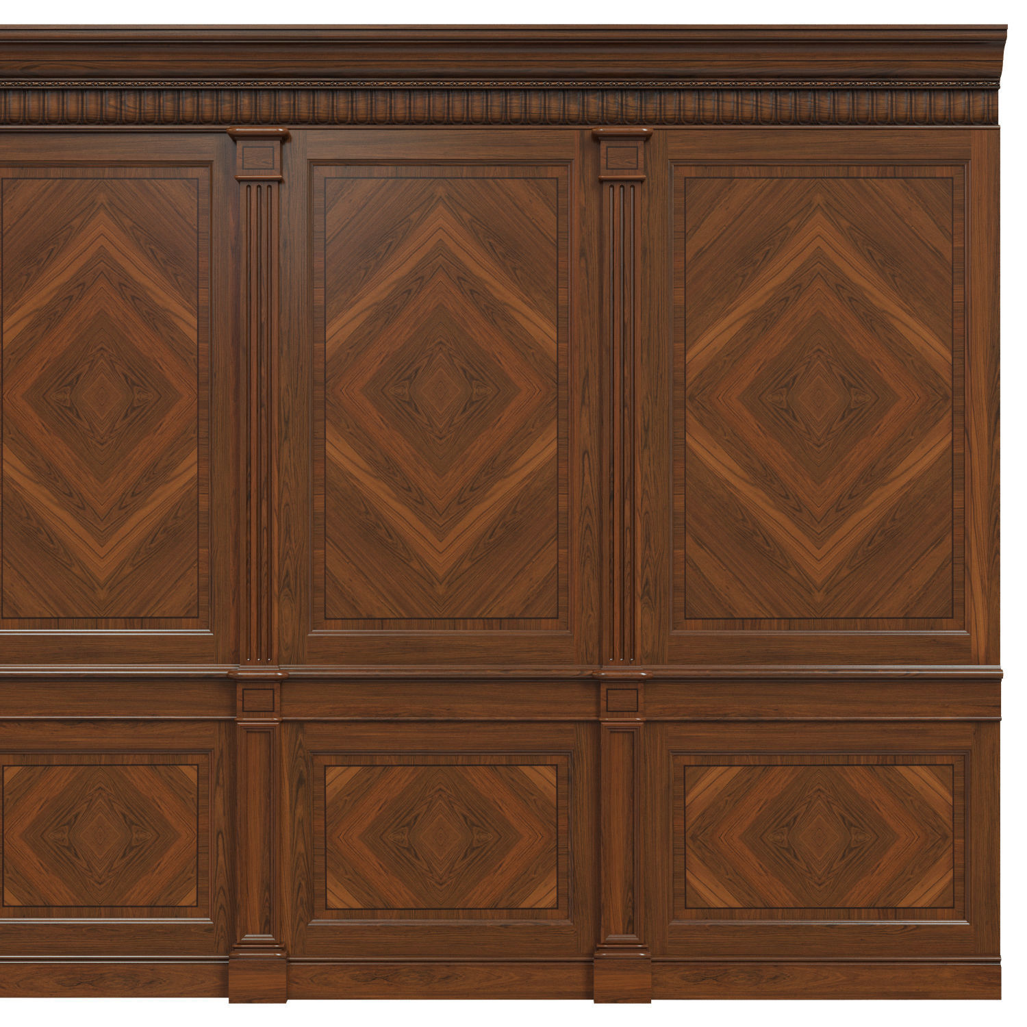 Wood panels with veneer 02 Low-poly 3D model_6