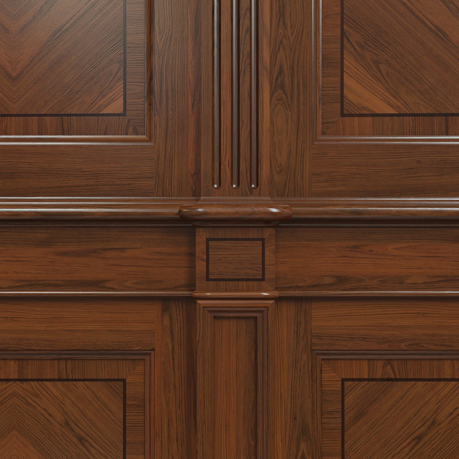 Wood panels with veneer 02 Low-poly 3D model_7