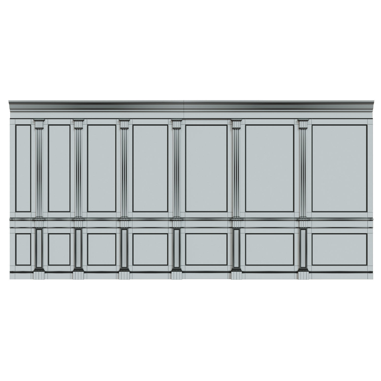 Wood panels with veneer 02 Low-poly 3D model_9