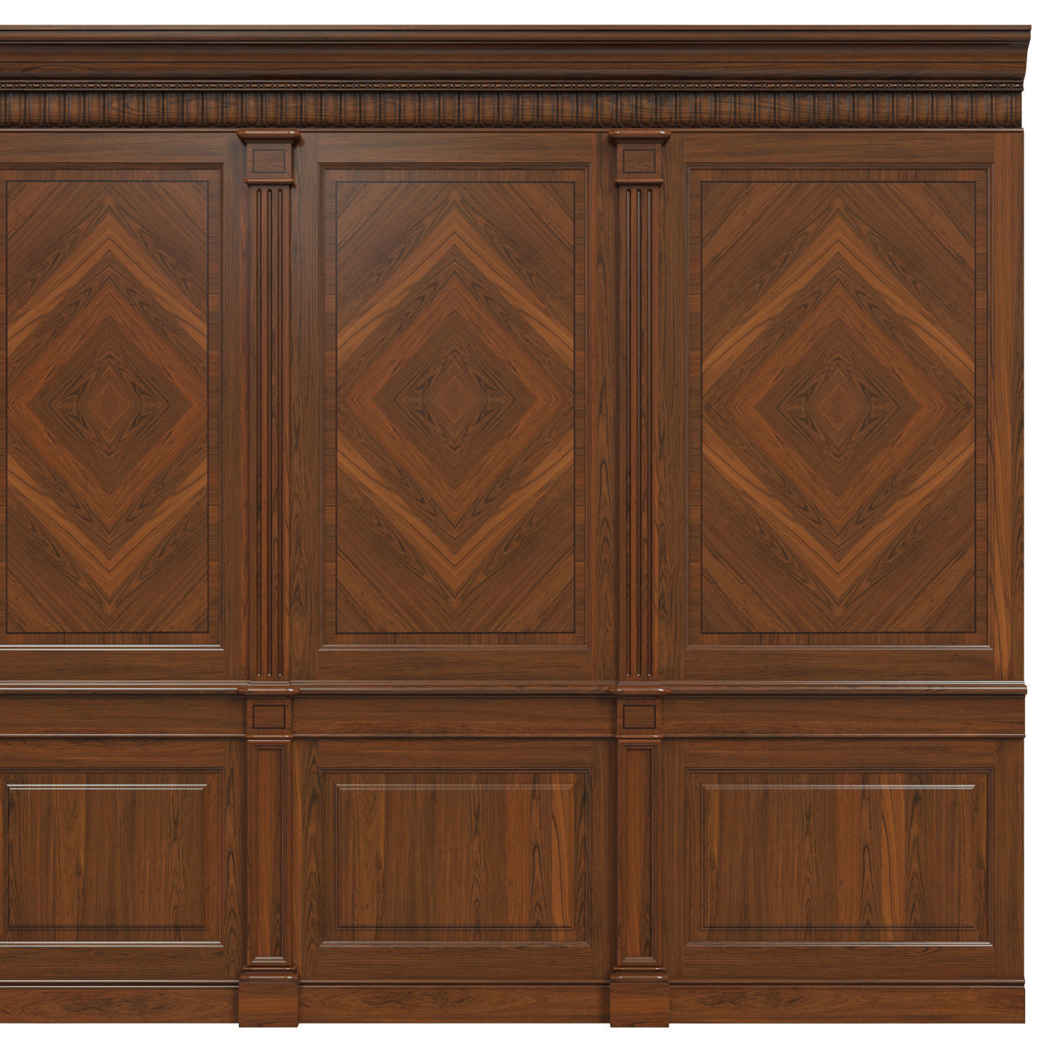 Wood panels with veneer 02 Low-poly 3D model_1