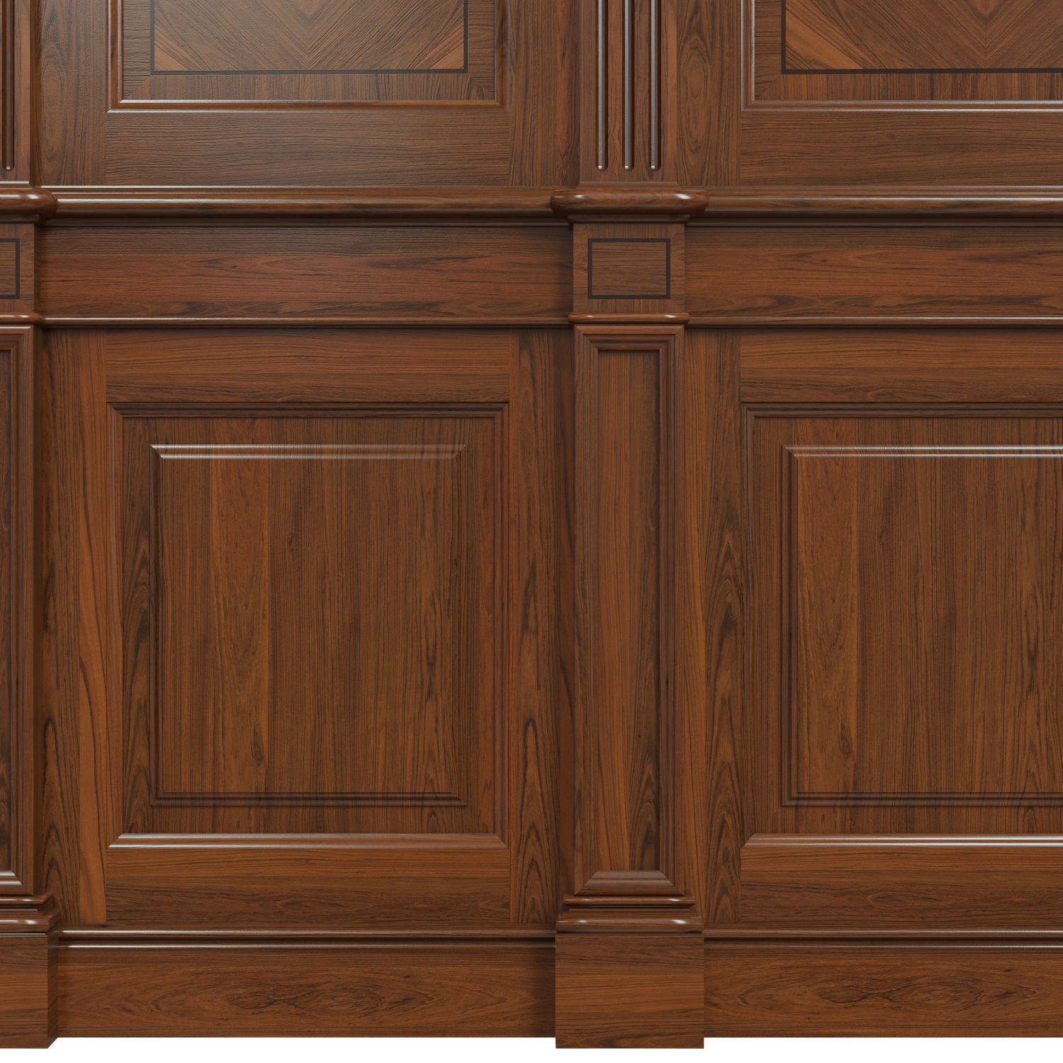 Wood panels with veneer 02 Low-poly 3D model_3
