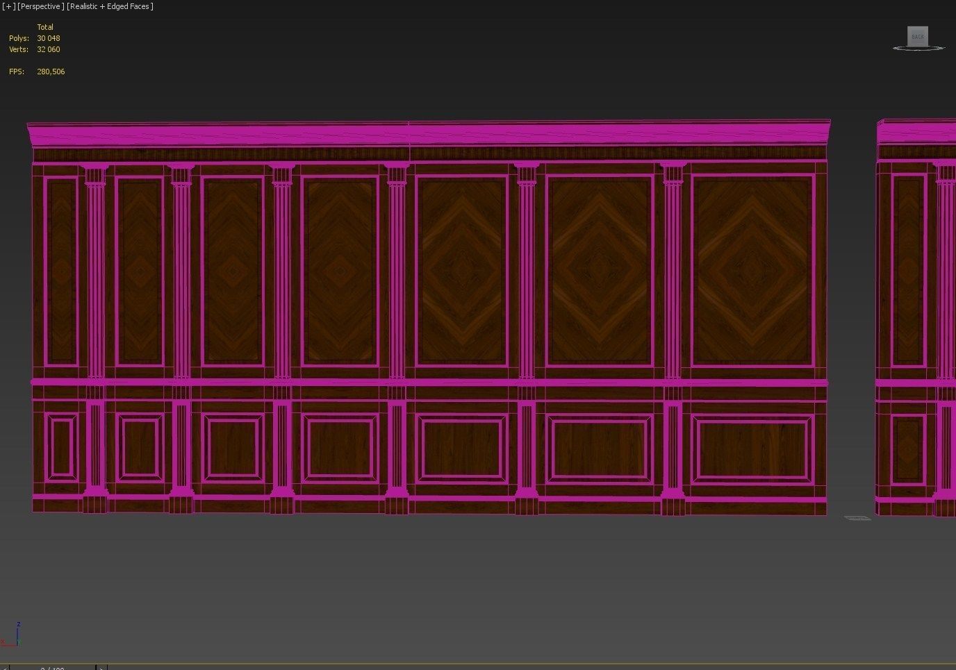 Wood panels with veneer 02 Low-poly 3D model_14