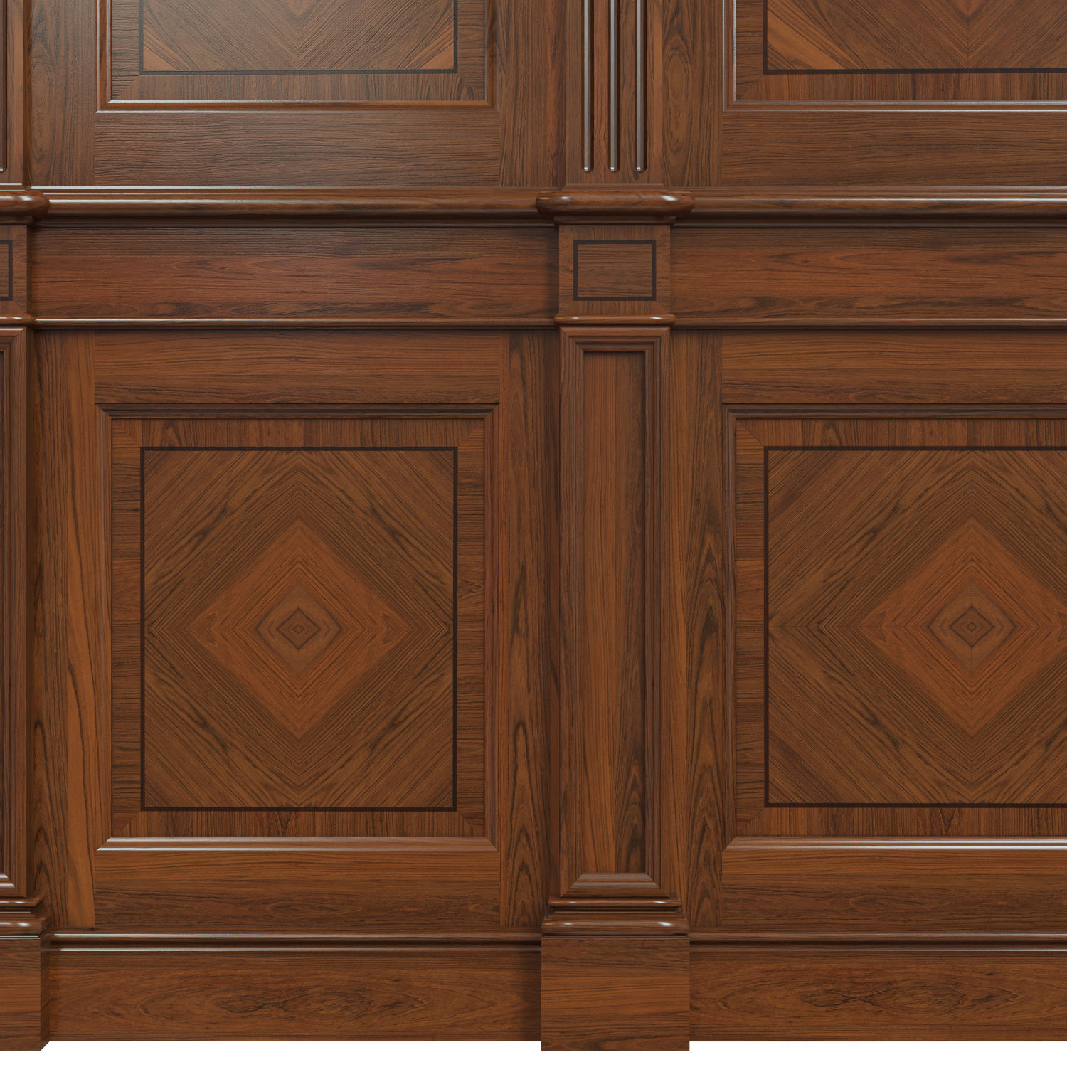 Wood panels with veneer 02 Low-poly 3D model_5