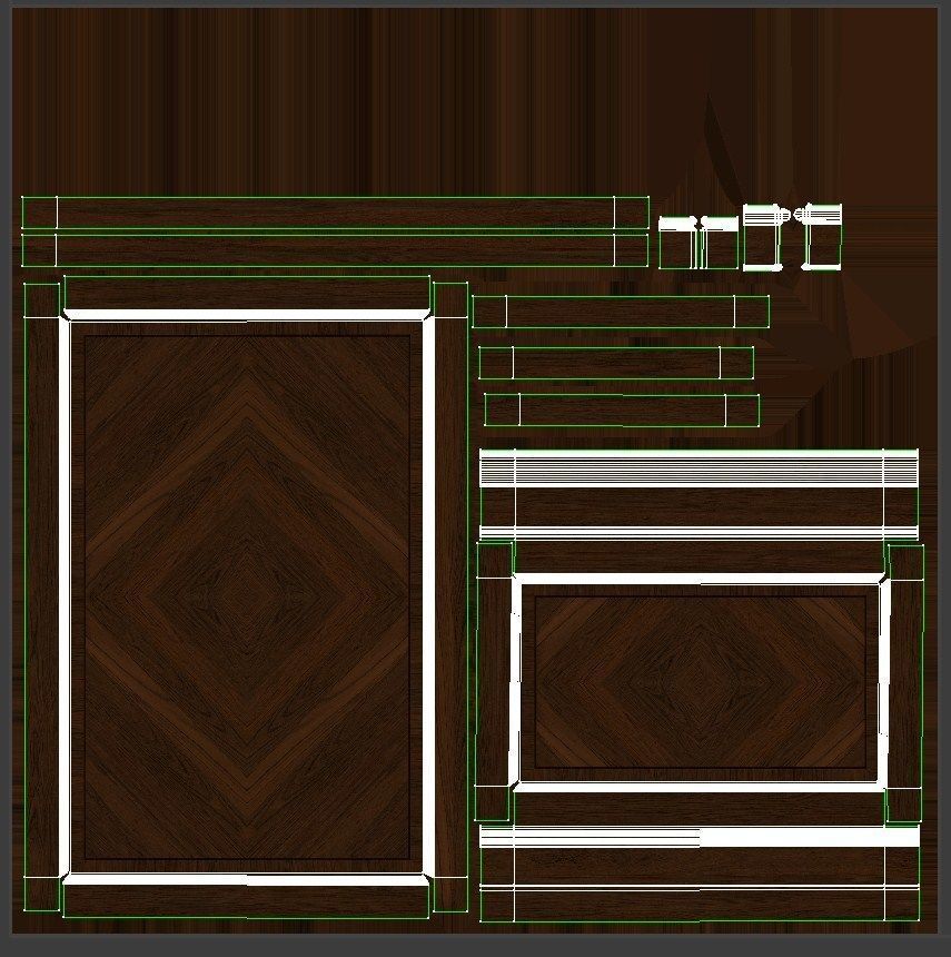 Wood panels with veneer 02 Low-poly 3D model_17