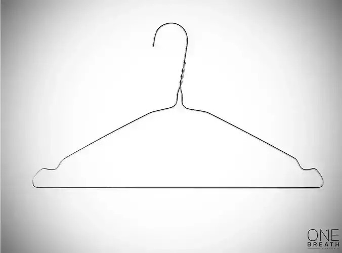 30cm Realistic Thin Metal Hanger for Dressing Shops 3D model