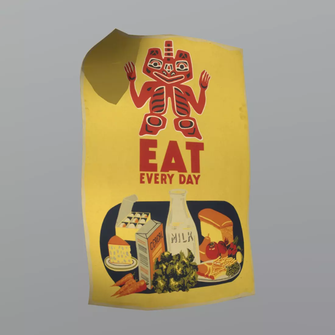 Poster 1 that says eat every day Low-poly 3D model
