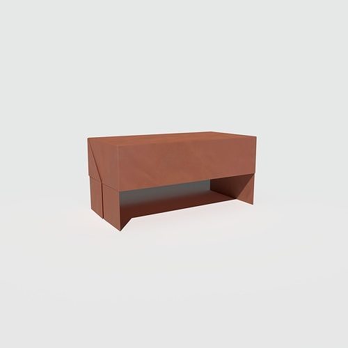 Origami Bench Low-poly 3D model