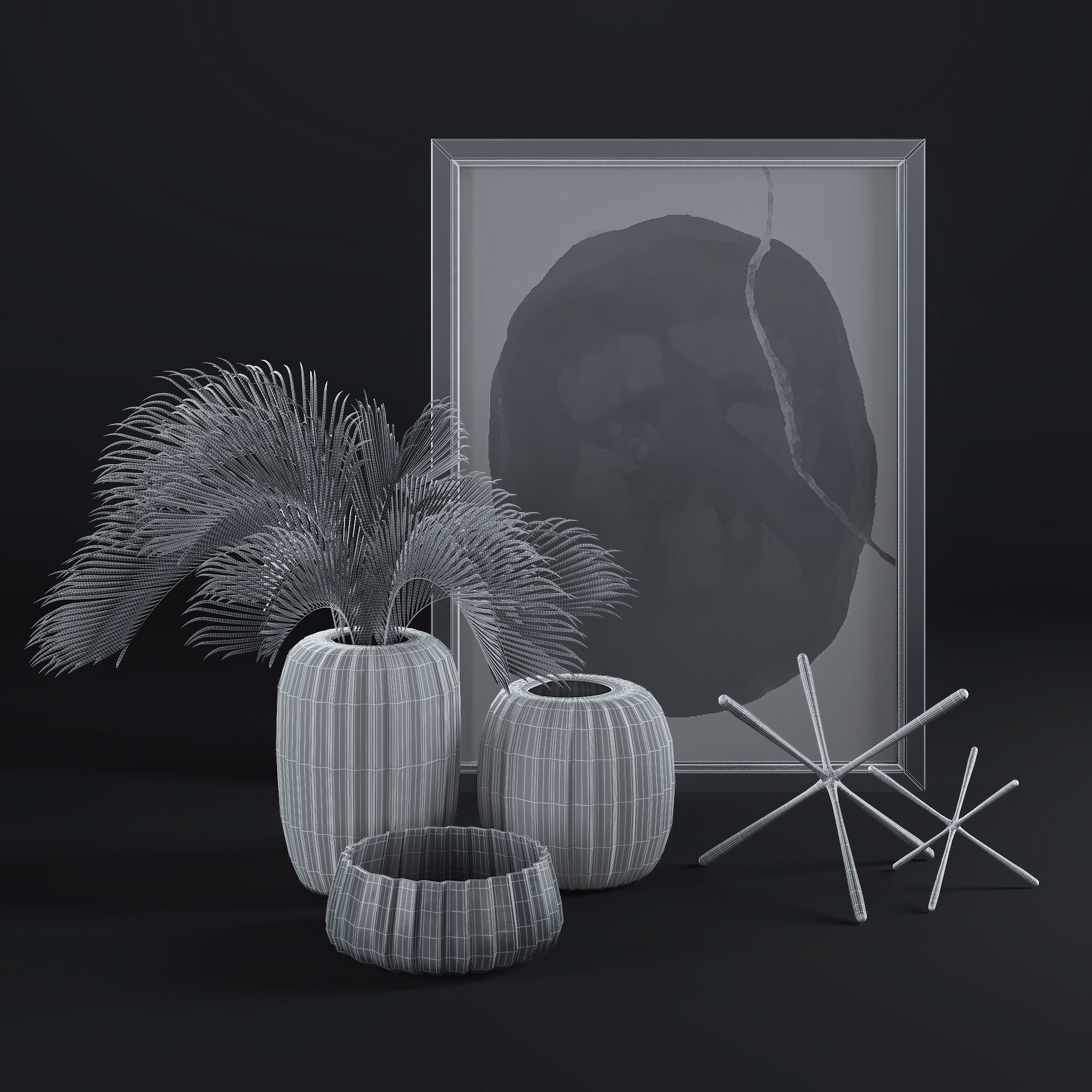 Vase Set 3D model_3