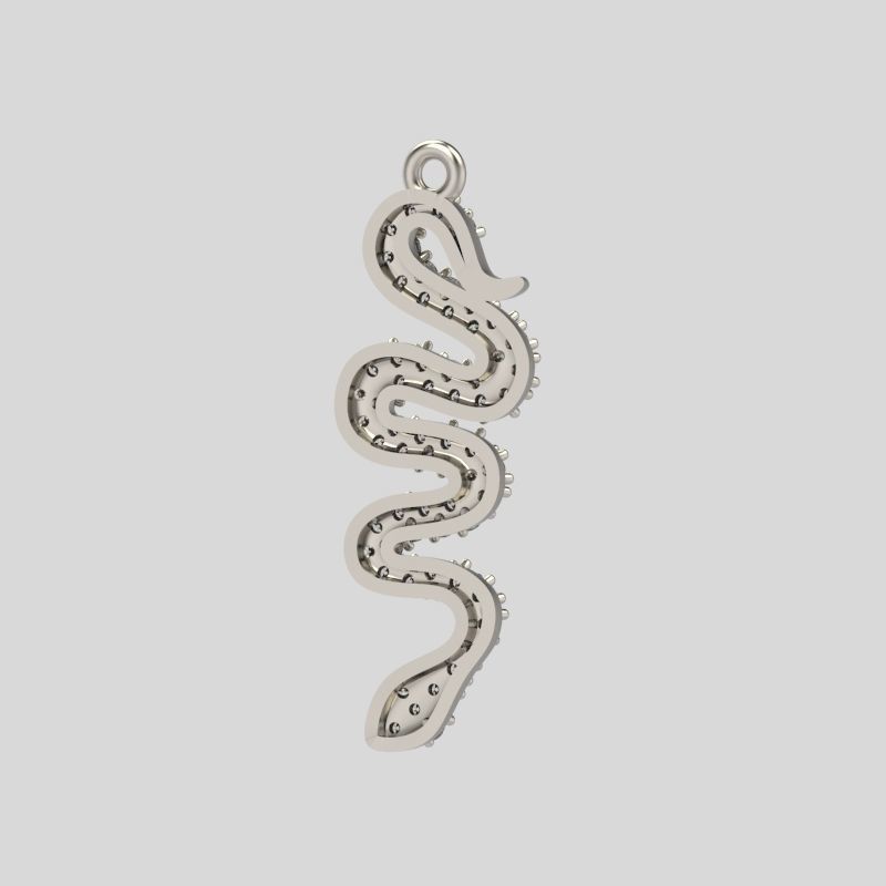 Women Snake Pendant with gems 3dm stl 3D print model 3D print model_9