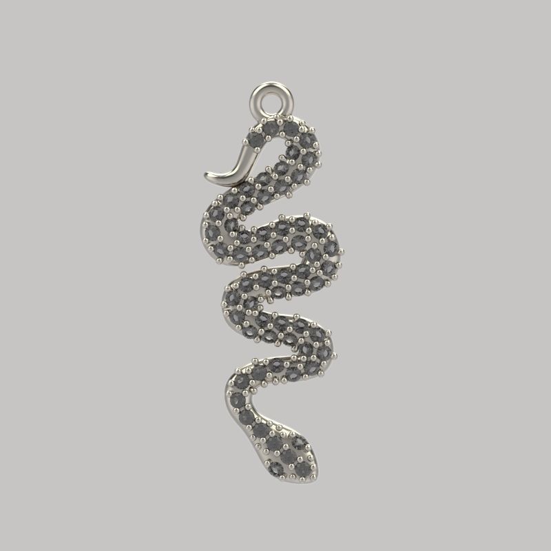 Women Snake Pendant with gems 3dm stl 3D print model 3D print model_13