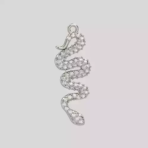 Women Snake Pendant with gems 3dm stl 3D print model
