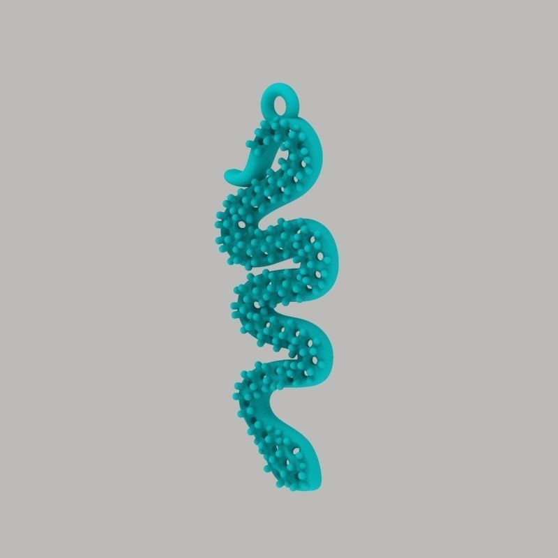 Women Snake Pendant with gems 3dm stl 3D print model 3D print model_23