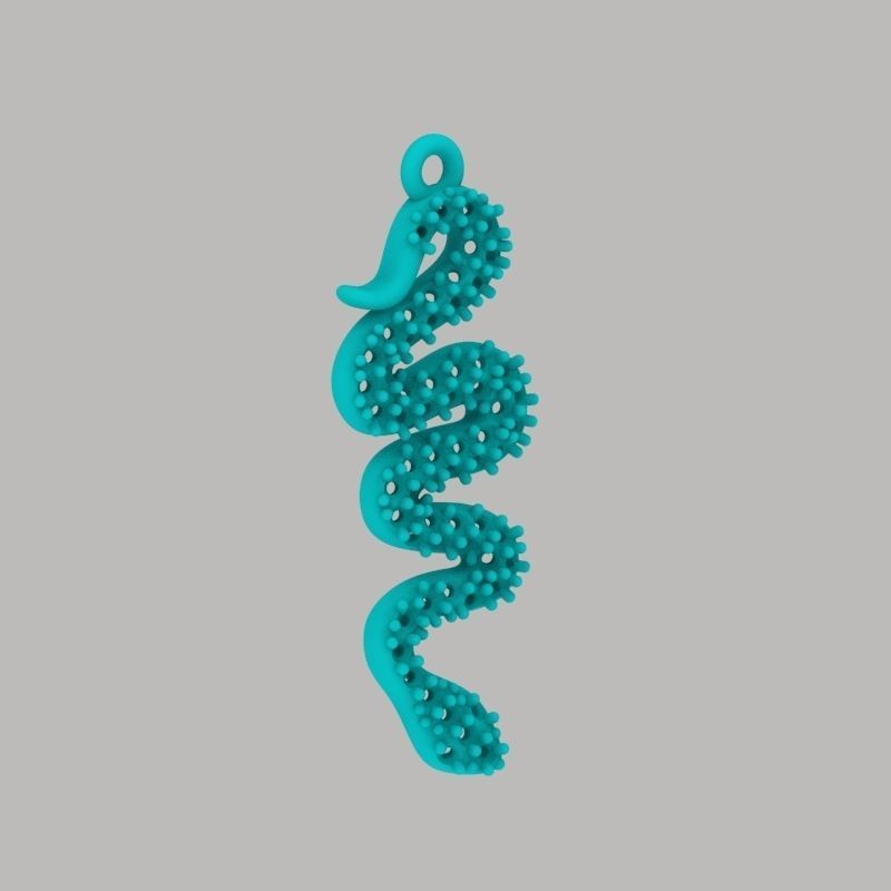 Women Snake Pendant with gems 3dm stl 3D print model 3D print model_26