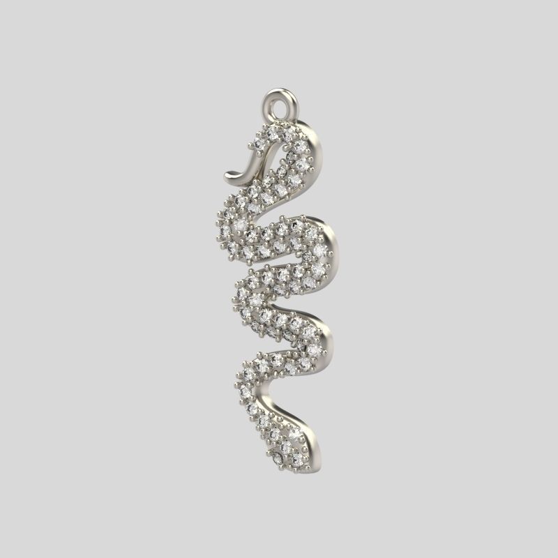Women Snake Pendant with gems 3dm stl 3D print model 3D print model_3