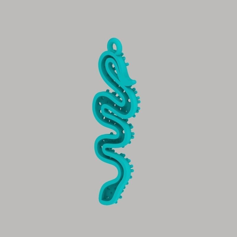 Women Snake Pendant with gems 3dm stl 3D print model 3D print model_25