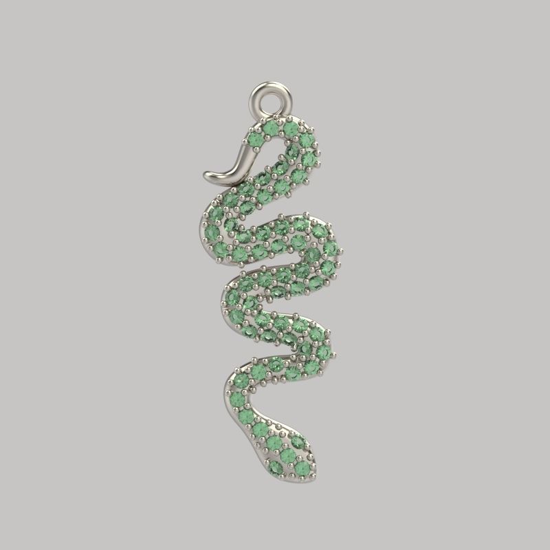 Women Snake Pendant with gems 3dm stl 3D print model 3D print model_15