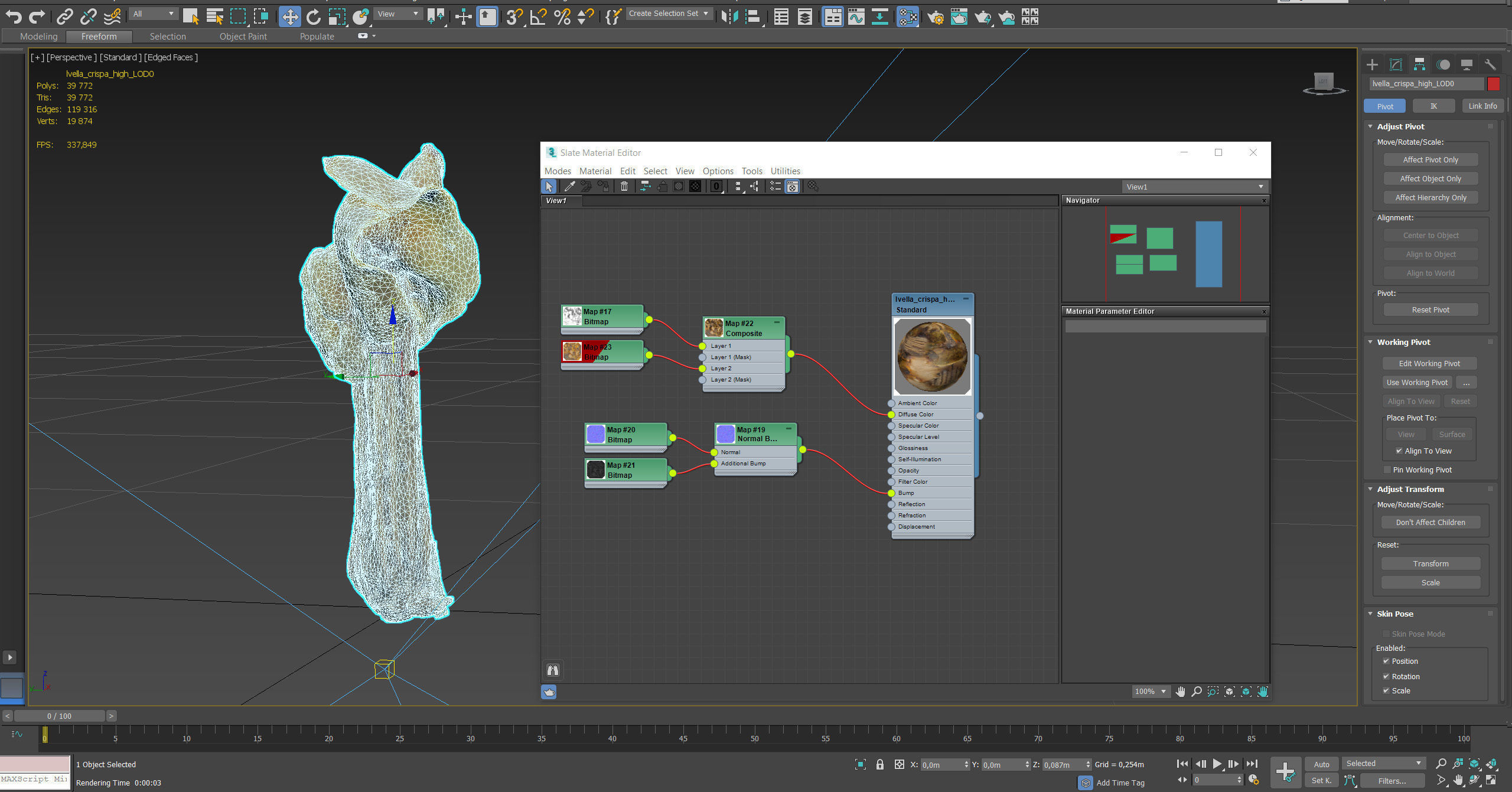 Helvella crispa aka white saddle mushroom 3D model_33