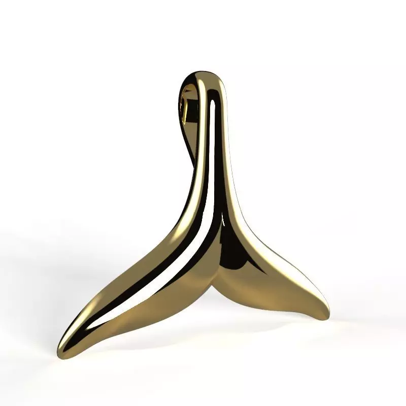 Whale Tail Pendant 3D print model_0