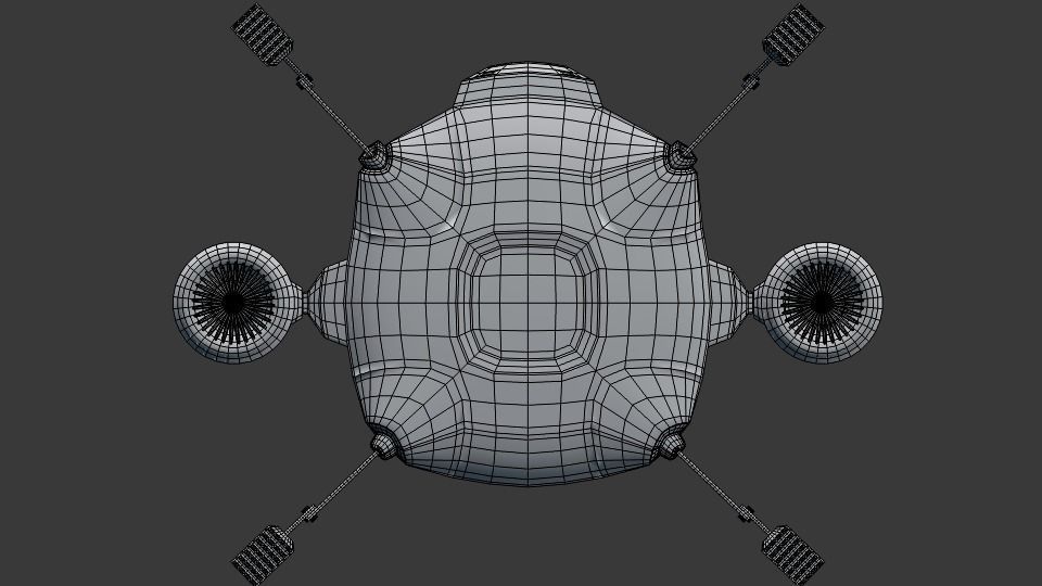 Rigged animated low-poly space-ship Low-poly 3D model_9