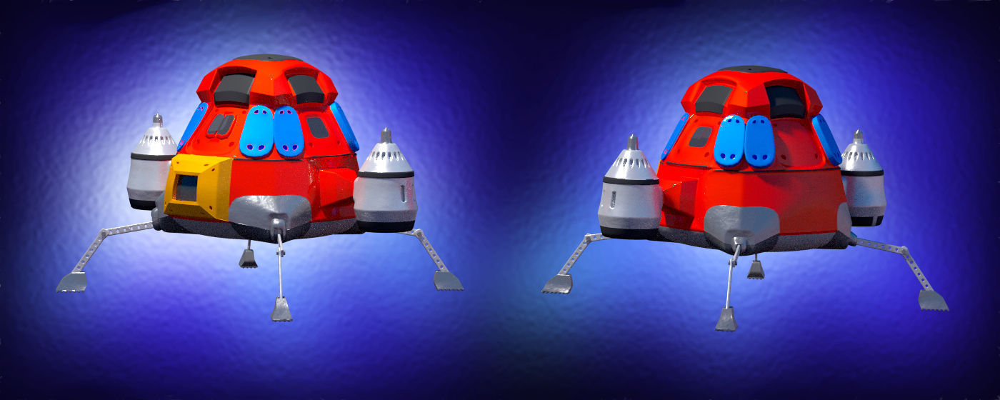 Rigged animated low-poly space-ship Low-poly 3D model_6