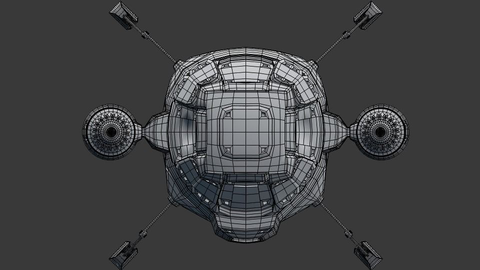 Rigged animated low-poly space-ship Low-poly 3D model_13