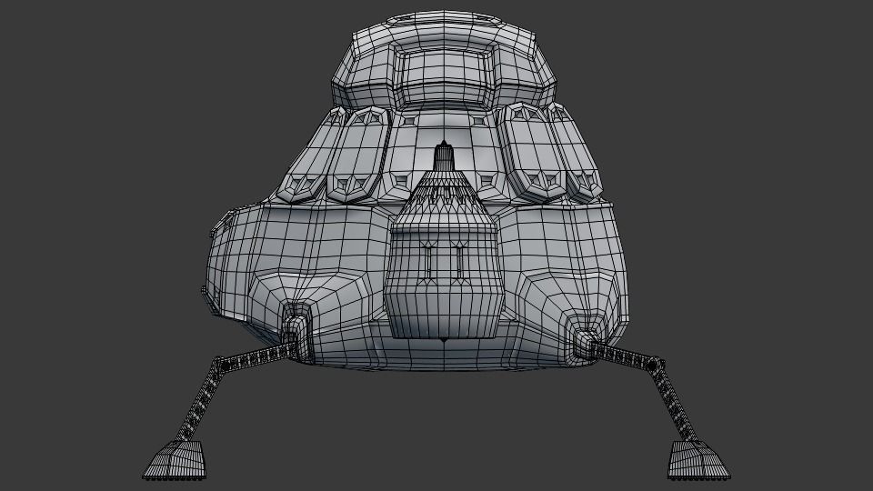 Rigged animated low-poly space-ship Low-poly 3D model_12