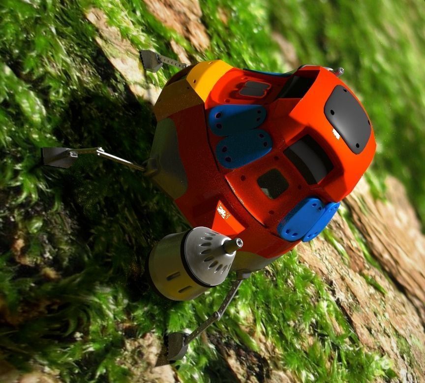 Rigged animated low-poly space-ship Low-poly 3D model_7