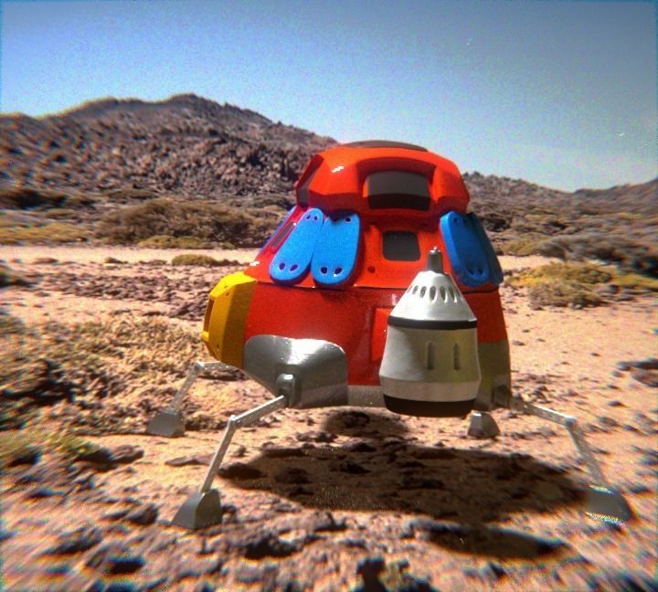 Rigged animated low-poly space-ship Low-poly 3D model_8