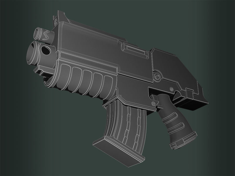 WH 40K Bolter Free 3D print model_2