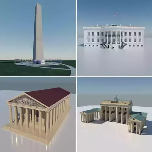 Landmarks Collection V1 Low-poly 3D model