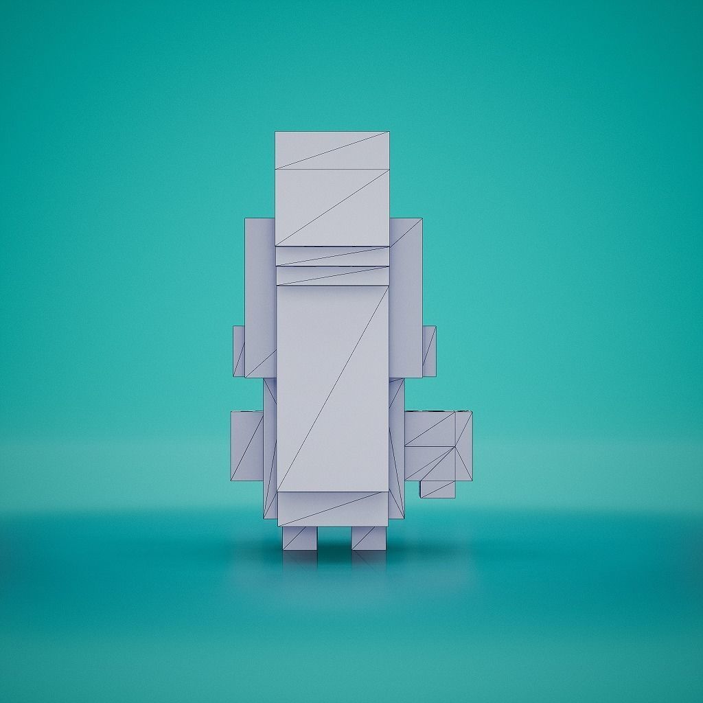 Voxel - Squirrel Low-poly 3D model_9