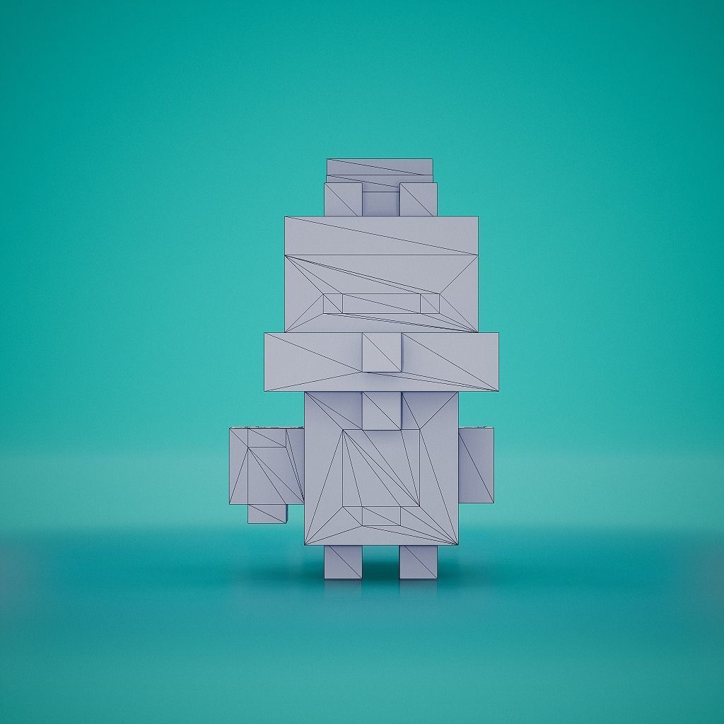 Voxel - Squirrel Low-poly 3D model_8