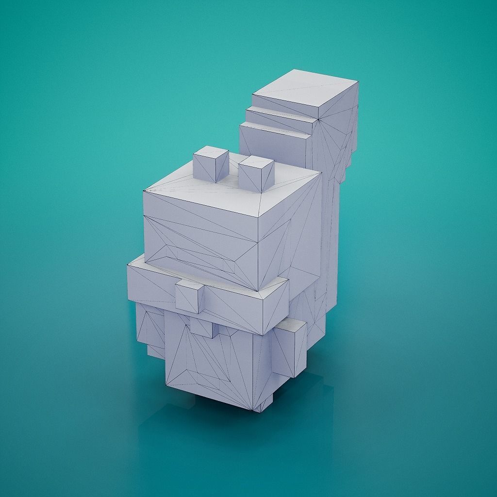 Voxel - Squirrel Low-poly 3D model_6