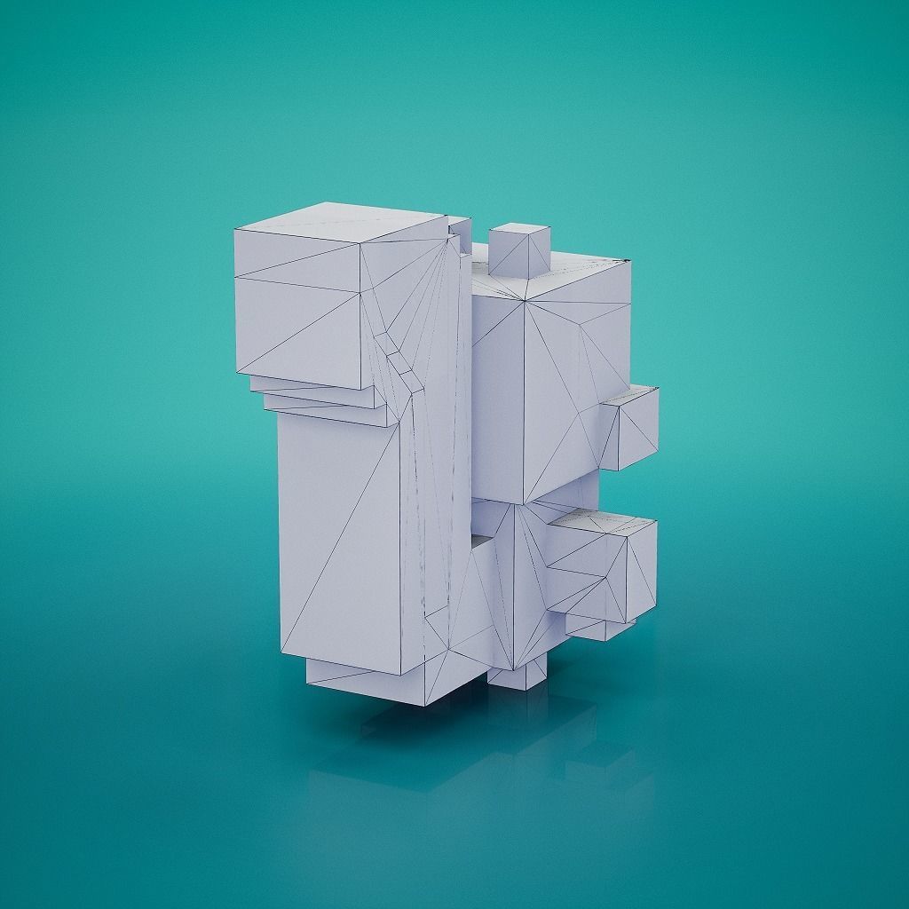Voxel - Squirrel Low-poly 3D model_7