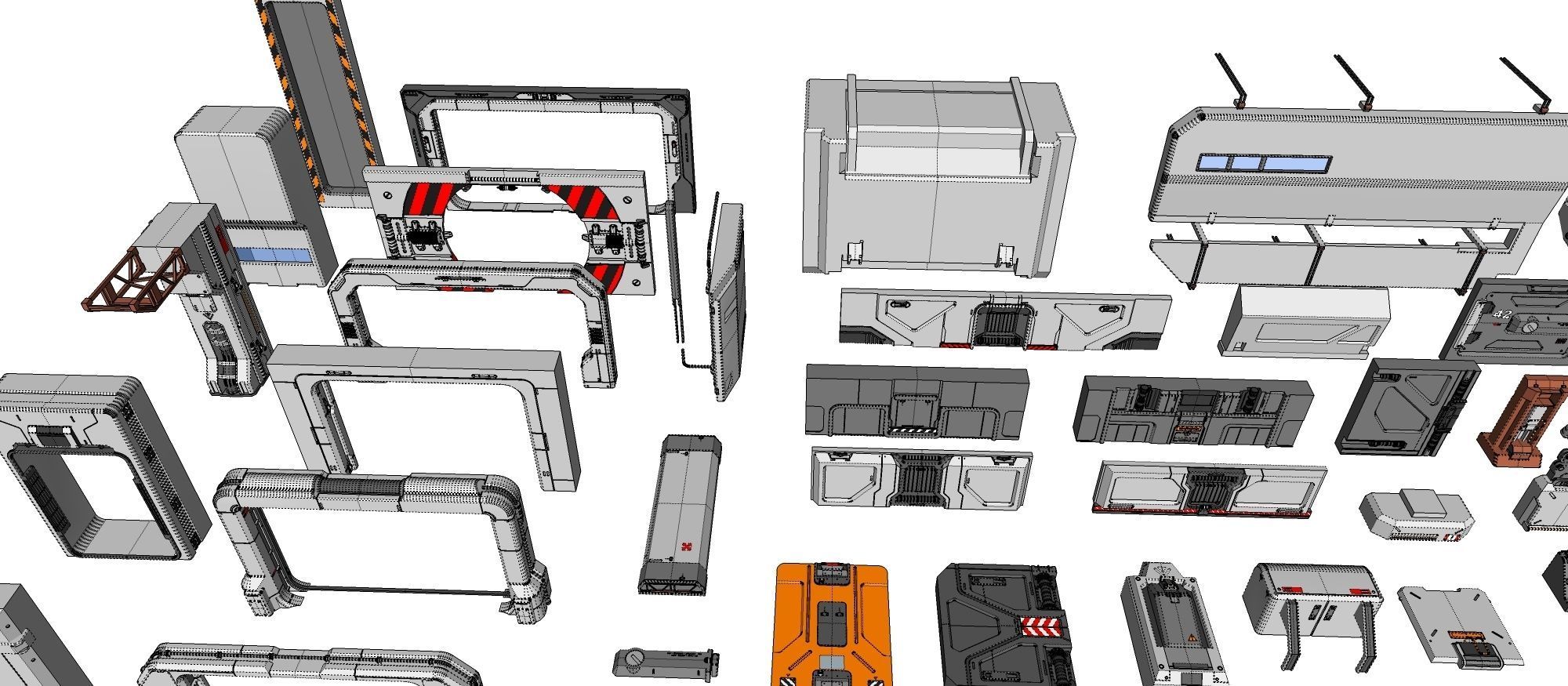 Sci-Fi architecture Elements collection 15 3D model_40